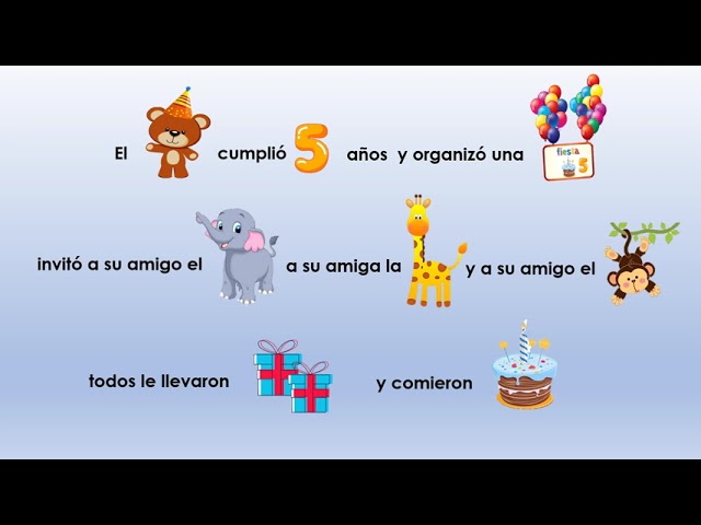 pictogramas cortos para niños de inicial